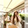 Madofit 마두/silk 자오자오 여자친구_평판 좋은 순실크·텐셀 소재, 우아한 V넥 소매가 살짝 퍼지는 상의